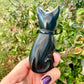 Black Obsidian Cat Carving, Healing Crystal Cat Figurine, Protective Obsidian Animal Statue, Unique Gift for Cat Lovers and Crystal Collectors