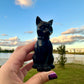 Black Obsidian Cat Carving, Healing Crystal Cat Figurine, Protective Obsidian Animal Statue, Unique Gift for Cat Lovers and Crystal Collectors