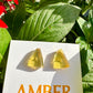 UV Reactive Amber Stud Earrings - Radiant Glow in Sunlight, Chic and Unique, Perfect for Adding a Touch of Mystery, Ideal for Gift