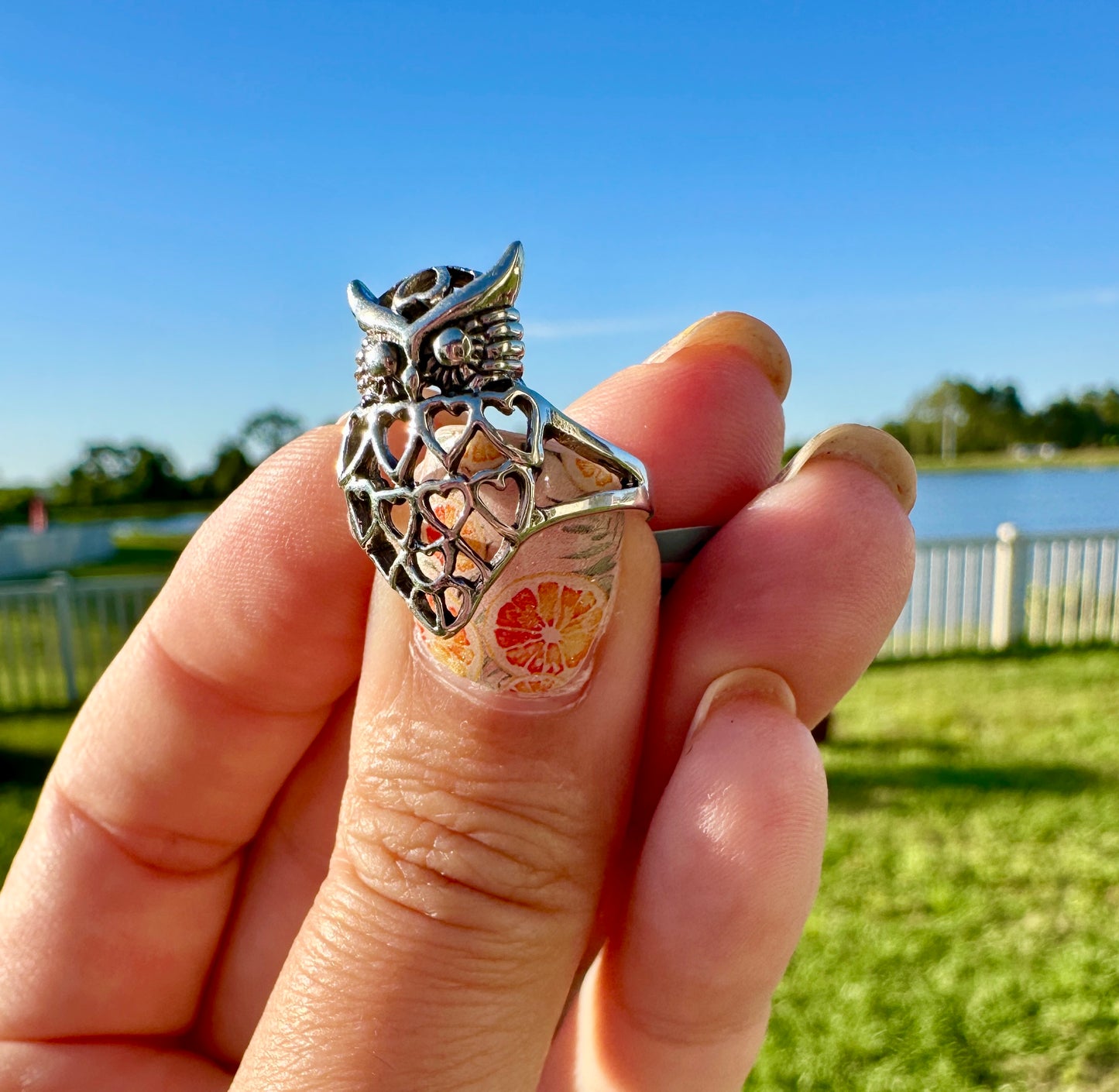 Sterling Silver Owl Ring Size 5.5 -  Elegant Handcrafted Owl Jewelry, Perfect Statement Piece for Owl Lovers and Unique Jewelry Collectors