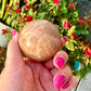 Peach moonstone sphere, 62mm, fertility, balancing, femininy
