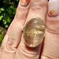 Gold Rutile Sterling Silver Ring Size 8.25: Exquisite Handcrafted Ring with Unique Golden Needle Inclusions, Ideal for Daily Wear or Special Occasions
