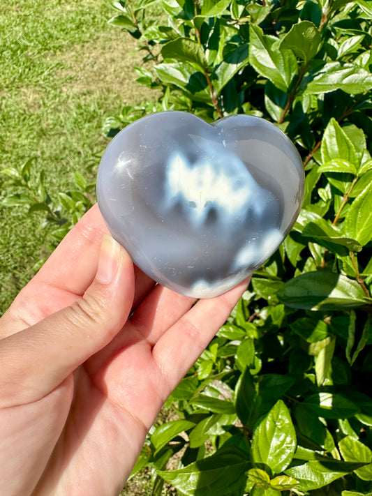 Orca Agate Heart - Dive into Emotional Healing and Oceanic Serenity, Perfect for Love and Calmness, Ideal for Meditation and Romantic Decor