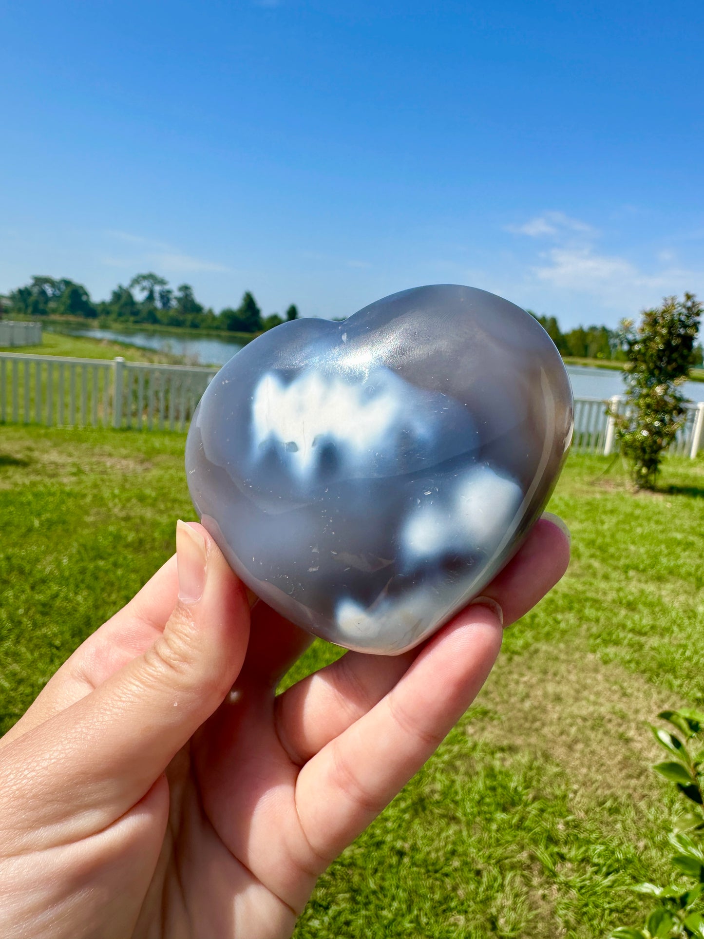 Orca Agate Heart - Dive into Emotional Healing and Oceanic Serenity, Perfect for Love and Calmness, Ideal for Meditation and Romantic Decor