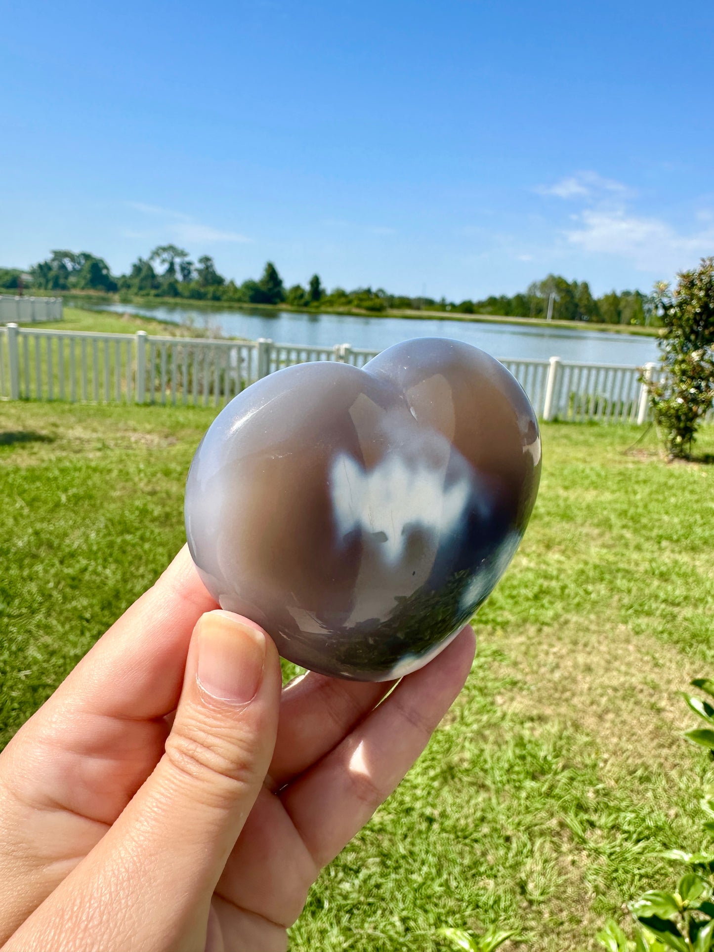 Orca Agate Heart - Dive into Emotional Healing and Oceanic Serenity, Perfect for Love and Calmness, Ideal for Meditation and Romantic Decor