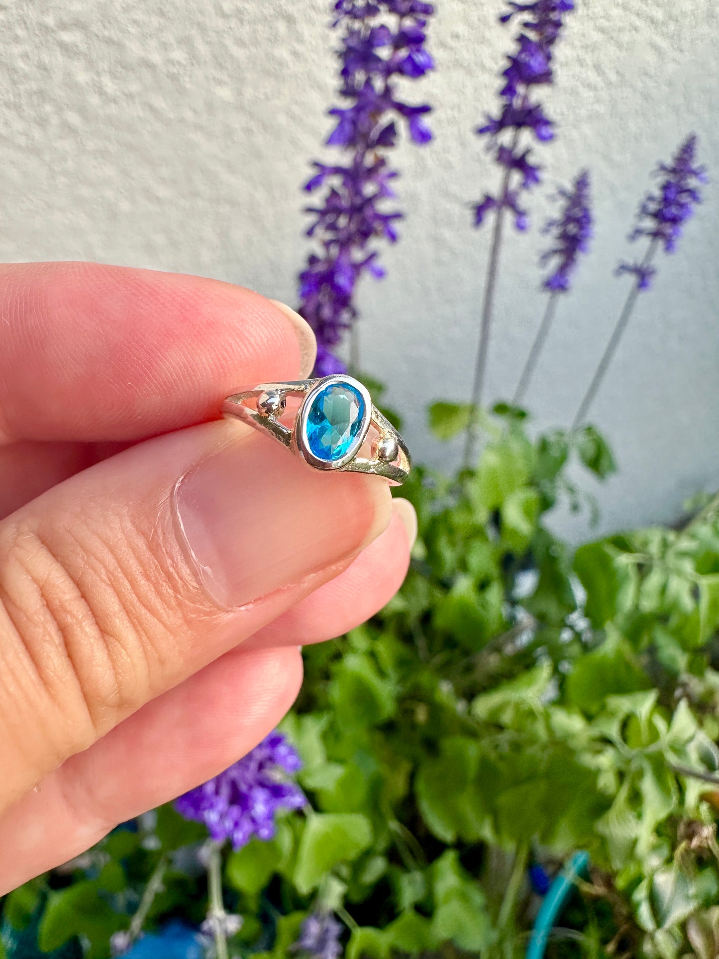 Blue Topaz Sterling Silver Ring Size 4 - Vibrant Gemstone Jewelry for Girls, Elegant Design, Perfect Gift for Special Occasions