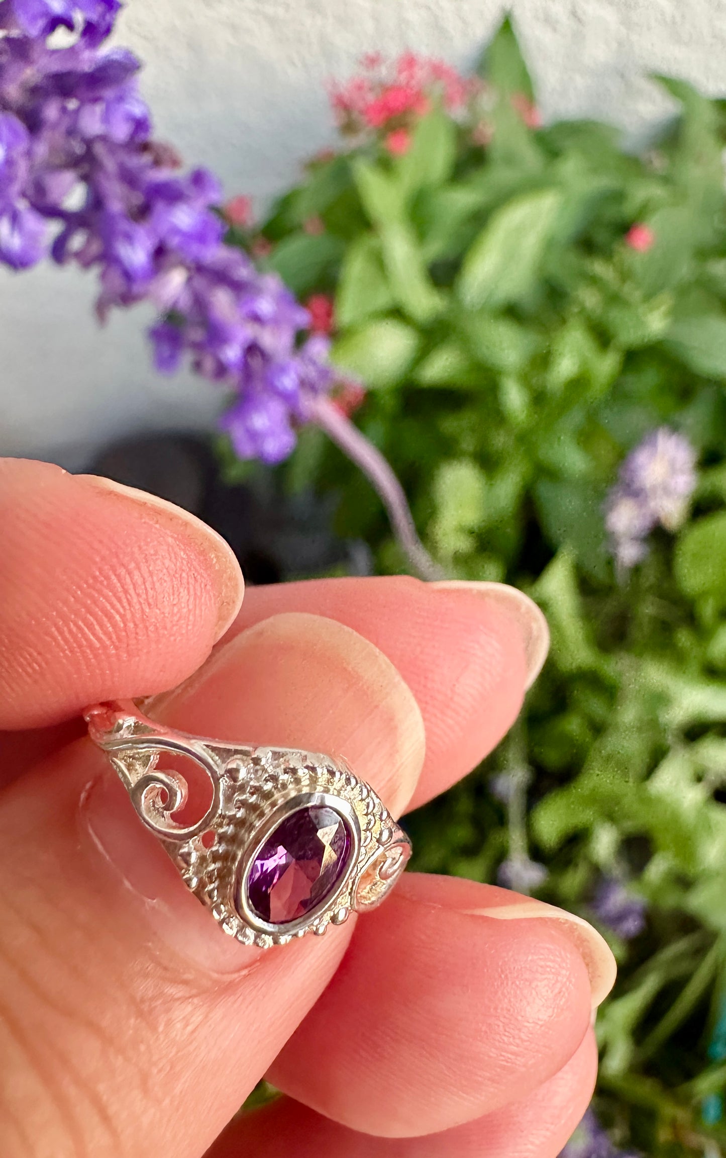 Amethyst Sterling Silver Ring Size 4 - Beautiful Purple Gemstone Jewelry for Girls, Elegant and Durable, Ideal Gift for Young Fashion Lovers