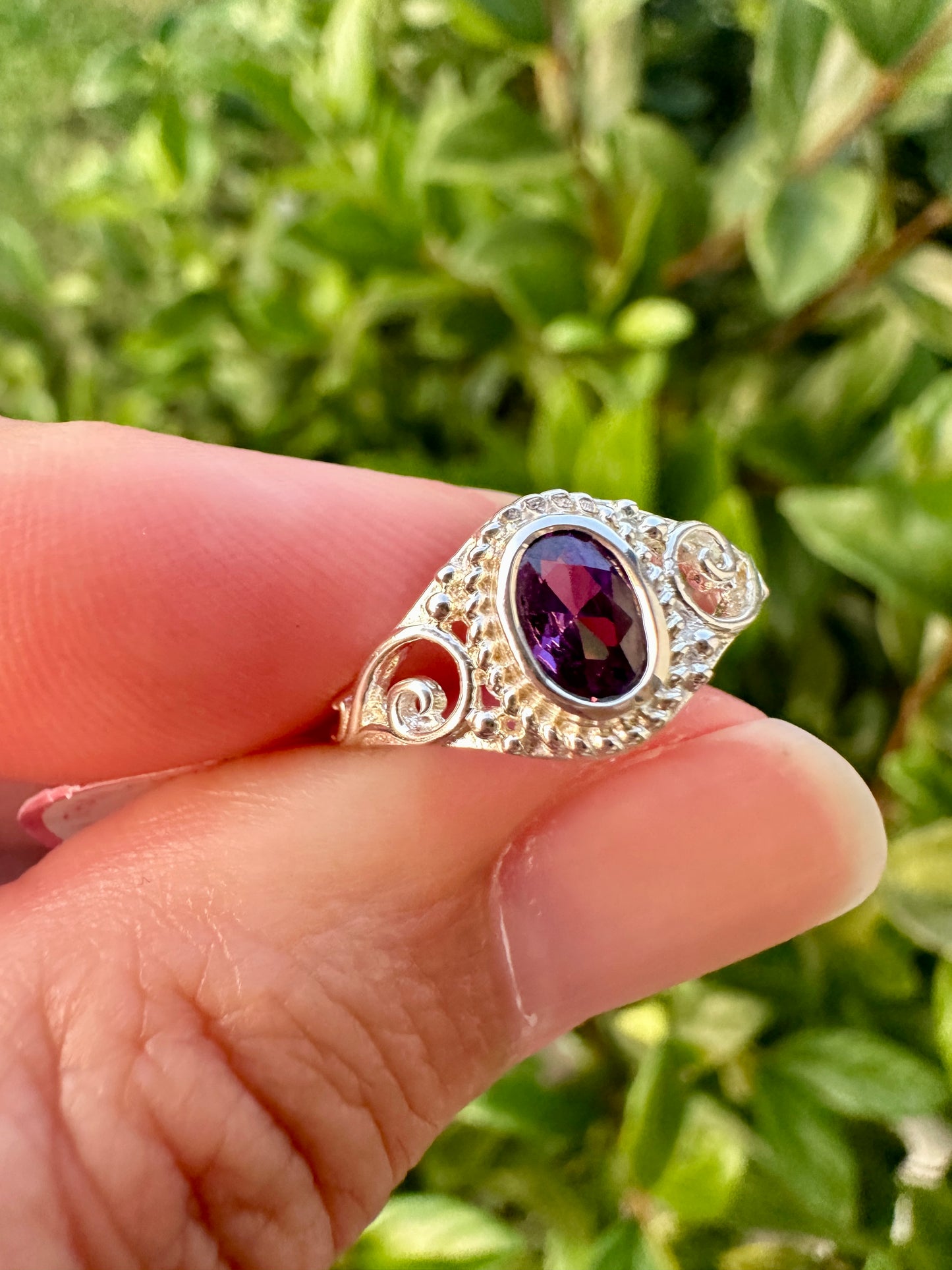 Amethyst Sterling Silver Ring Size 4 - Beautiful Purple Gemstone Jewelry for Girls, Elegant and Durable, Ideal Gift for Young Fashion Lovers