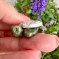 Howlite and Green Jade Turtle Carving - Exquisite Gemstone Turtle, Symbol of Longevity and Prosperity, Perfect Decorative and Collectible Piece