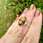 Sterling Silver Tiger's Eye Ring, Size 5.5 Handmade Gemstone Jewelry, Natural Stone Boho Ring, Unique Gift for Women or Men