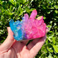 Aura Quartz Cluster - A Dazzling Display of Color and Energy, Ideal for Healing, Meditation, and Home Decor
