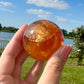 Beautiful Honey Calcite Sphere - Perfect for Crystal Healing and Home Decor, Radiate Warm Energy with Natural Calcite Ball