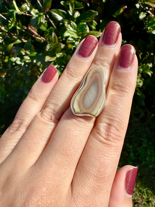 Royal Imperial Jasper Sterling Silver Ring, Size 7.5 Handmade Gemstone Jewelry, Unique Boho Ring, Natural Stone Gift for Women or Men