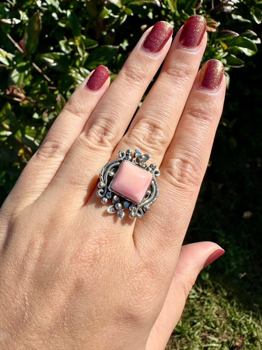 Sterling Silver Queen Conch Shell Ring, Size 10 Handmade Natural Shell Jewelry, Unique Boho Ring, Gift for Women or Men