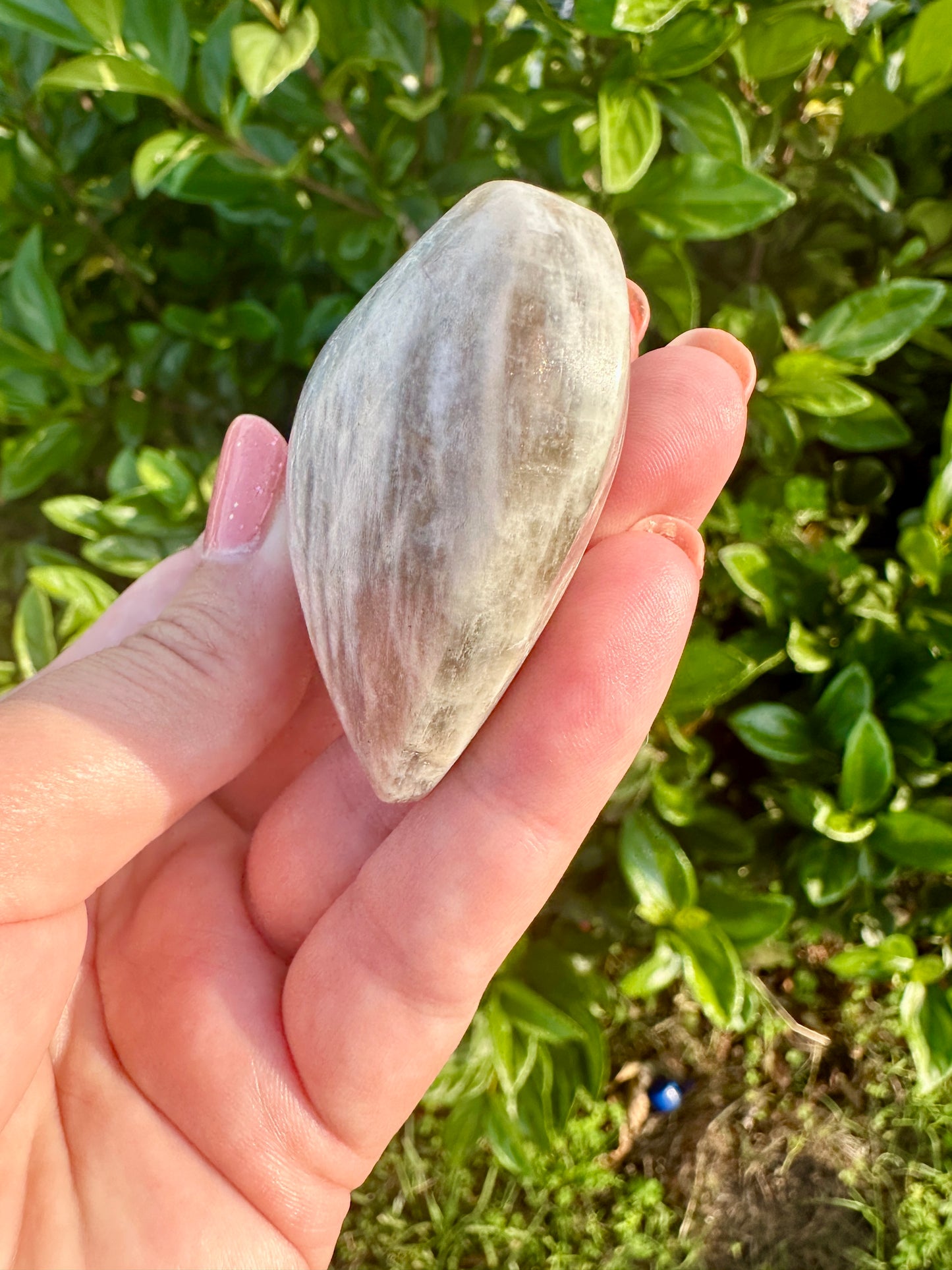 Moonstone with Sunstone Heart Carving