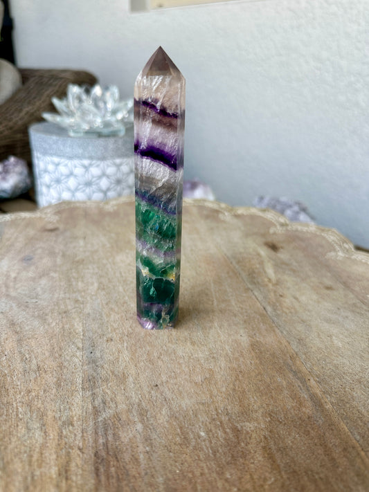 Fluorite Tower: Elevate Your Space with Healing Energies and Vibrant Color - A Must-Have for Meditation and Focus