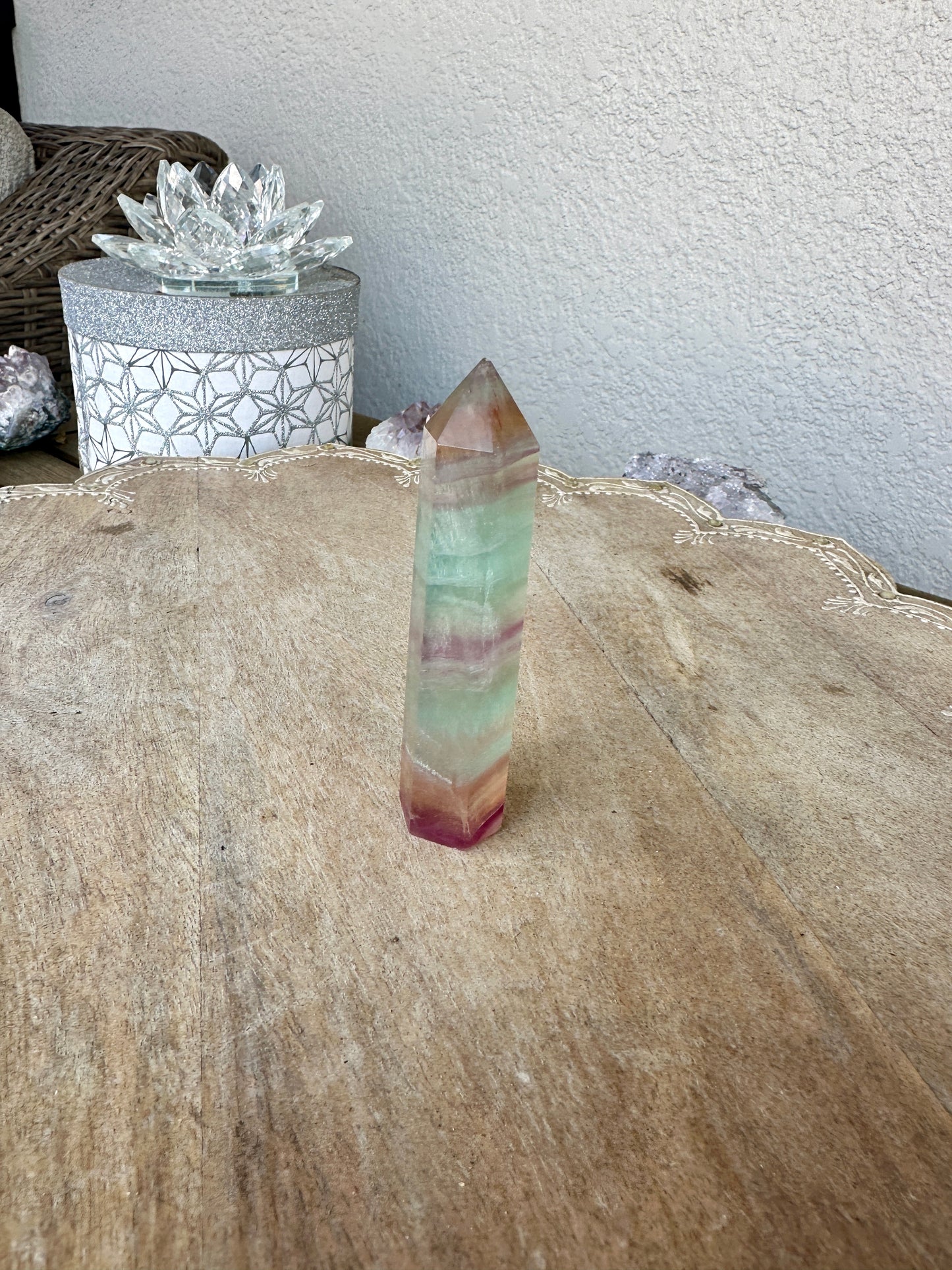 Fluorite Tower: Elevate Your Space with Healing Energies and Vibrant Color - A Must-Have for Meditation and Focus