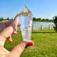 Clear Quartz Point with Black Tourmaline Inclusions