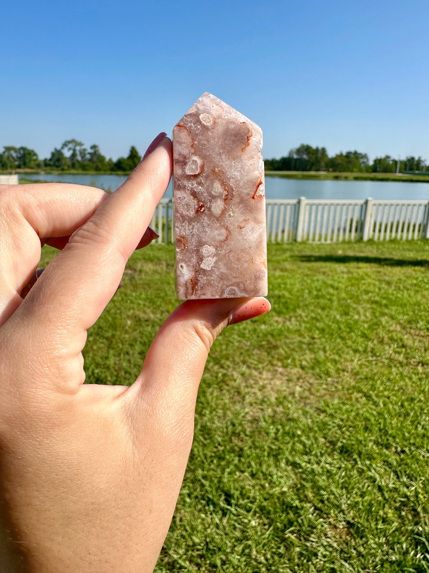 Discover the Enchanting Beauty of Flower Agate Towers - Perfect for Home Decor, Meditation, and Spiritual Healing