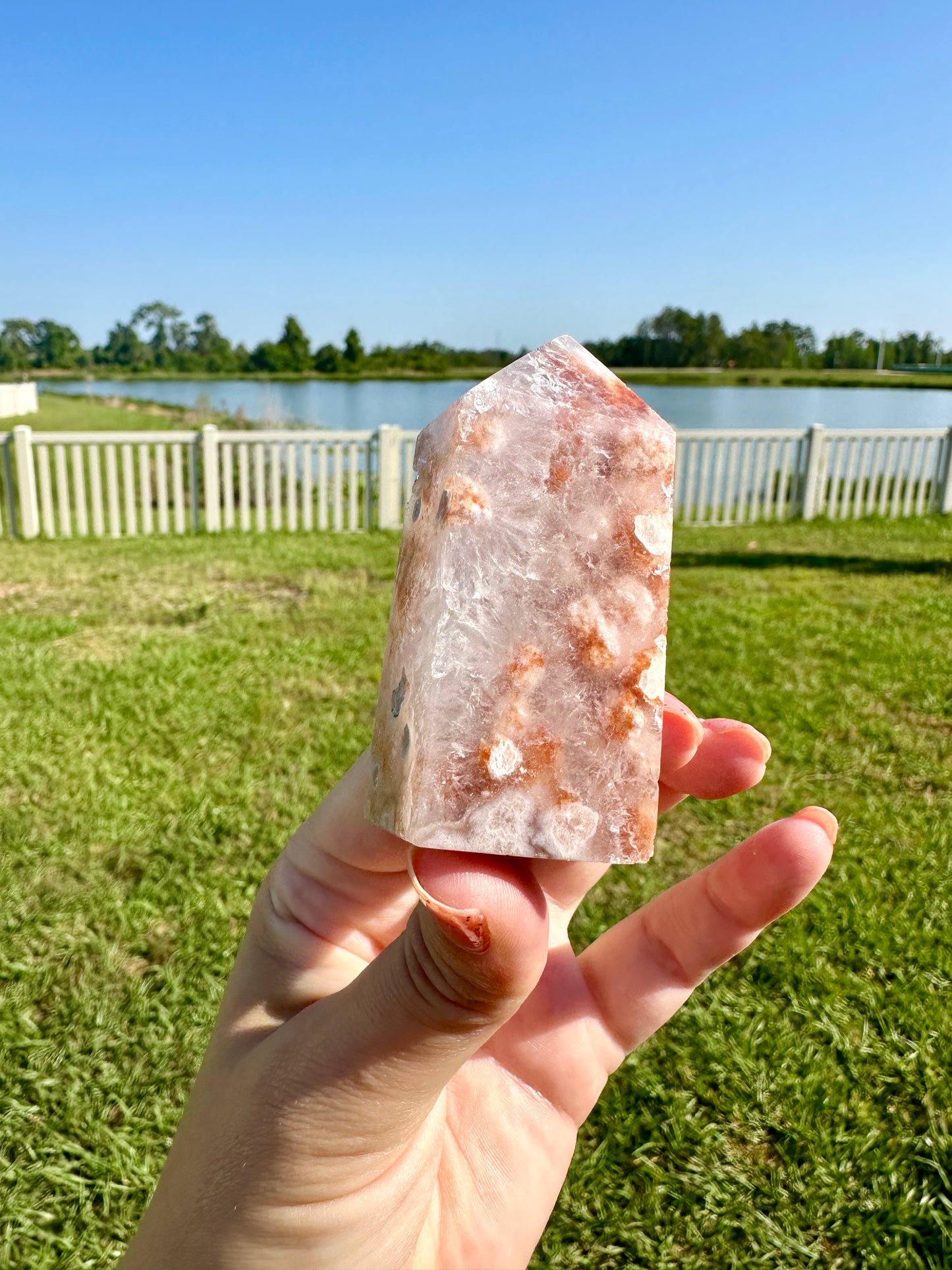 Discover the Enchanting Beauty of Flower Agate Towers - Perfect for Home Decor, Meditation, and Spiritual Healing