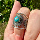 Turquoise Sterling Silver Ring Size 8 - Vibrant Blue Gemstone, Elegant Handcrafted Jewelry, Perfect for Daily Wear or Special Occasions