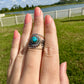 Turquoise Sterling Silver Ring Size 8 - Vibrant Blue Gemstone, Elegant Handcrafted Jewelry, Perfect for Daily Wear or Special Occasions