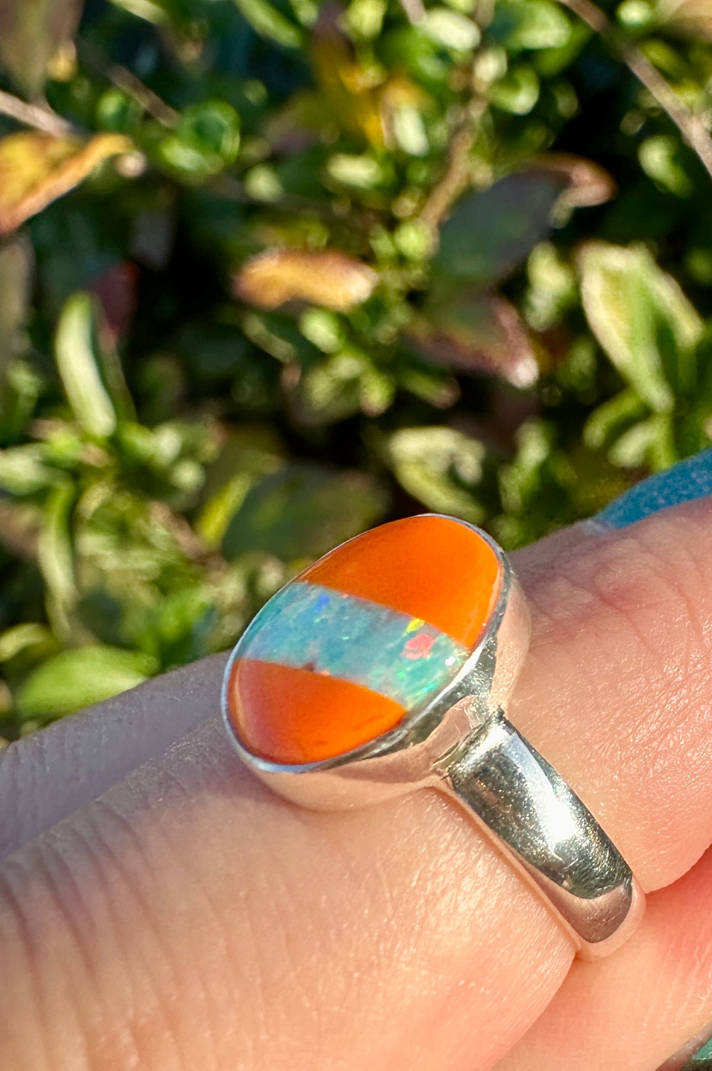 Opal Ring Sterling Silver, Dainty Gemstone Jewelry, Size 5 Boho Ring, Unique Opal Birthstone Gift, Minimalist Silver Ring for Women