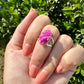 Cobaltoan Calcite Sterling Silver Ring Size 7 - Vibrant Pink Gemstone Jewelry for Love and Healing, Elegant Accessory