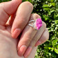 Cobaltoan Calcite Sterling Silver Ring Size 7 - Vibrant Pink Gemstone Jewelry for Love and Healing, Elegant Accessory