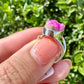 Cobaltoan Calcite Sterling Silver Ring Size 7 - Vibrant Pink Gemstone Jewelry for Love and Healing, Elegant Accessory