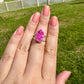 Cobaltoan Calcite Sterling Silver Ring Size 7 - Vibrant Pink Gemstone Jewelry for Love and Healing, Elegant Accessory