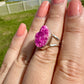 Cobaltoan Calcite Sterling Silver Ring Size 7 - Vibrant Pink Gemstone Jewelry for Love and Healing, Elegant Accessory