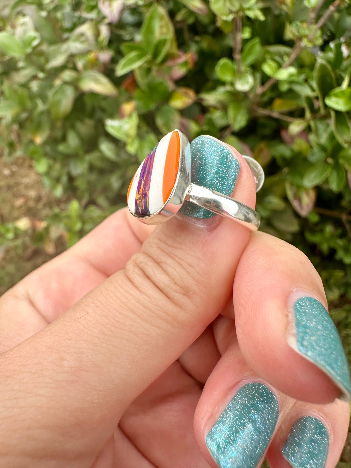 Opal Ring Sterling Silver, Dainty Gemstone Jewelry, Size 9.5 Boho Ring, Unique Opal Birthstone Gift, Minimalist Silver Ring for Women