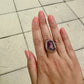 Cosmic Elegance: Atomic Trapiche Amethyst Size 11 Ring