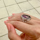 Cosmic Elegance: Atomic Trapiche Amethyst Size 11 Ring