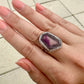 Cosmic Elegance: Atomic Trapiche Amethyst Size 11 Ring