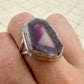 Cosmic Elegance: Atomic Trapiche Amethyst Size 11 Ring