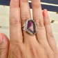 Cosmic Elegance: Atomic Trapiche Amethyst Size 11 Ring