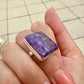 Charoite Sterling Silver Ring, Size 8.75, Exquisite Purple Gemstone, Elegant Handcrafted Jewelry, Perfect Gift for Special Occasions, Unique Artisan Design