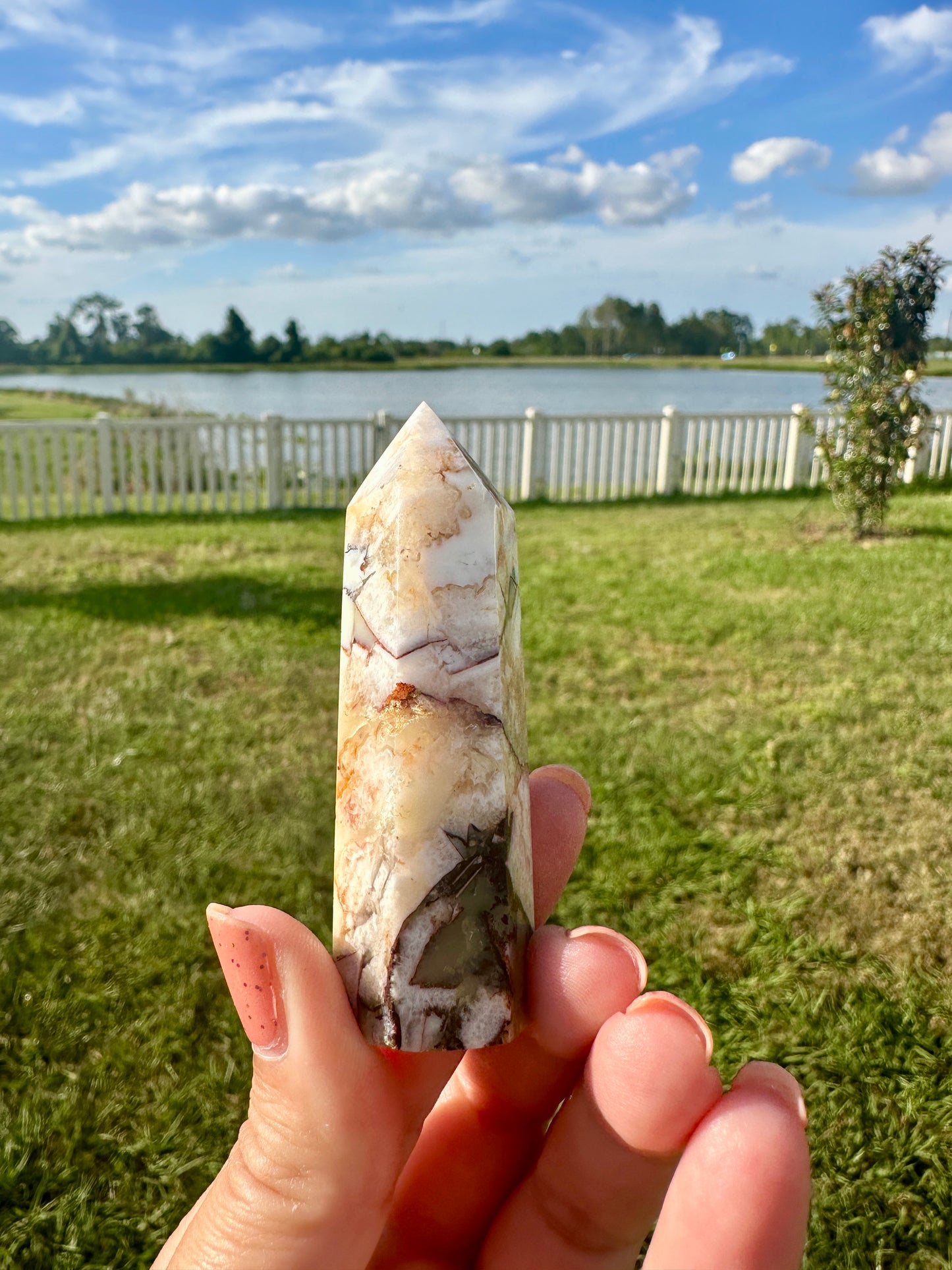 Captivating Cappuccino Agate Tower | Unique Brown and Cream Striped Mineral | Perfect for Home Decor, Healing, and Collectors