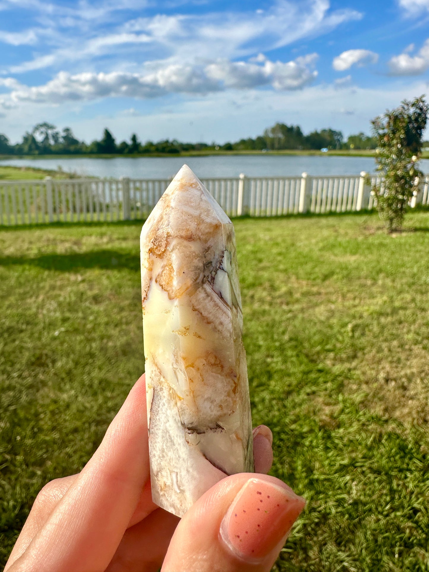 Captivating Cappuccino Agate Tower | Unique Brown and Cream Striped Mineral | Perfect for Home Decor, Healing, and Collectors