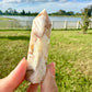 Captivating Cappuccino Agate Tower | Unique Brown and Cream Striped Mineral | Perfect for Home Decor, Healing, and Collectors