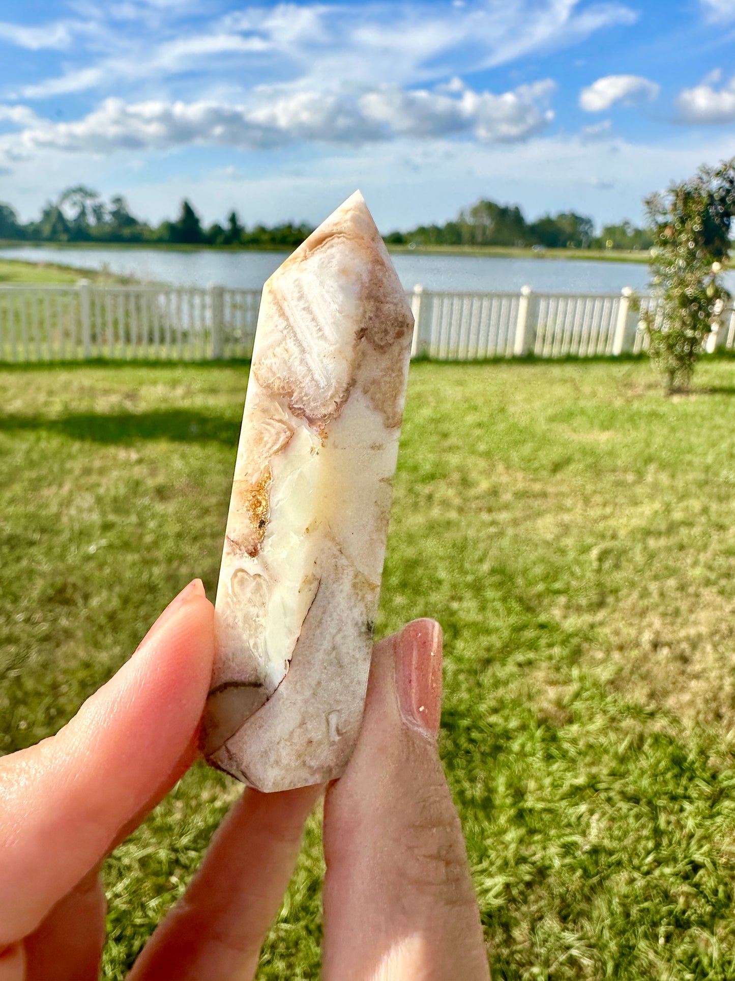 Captivating Cappuccino Agate Tower | Unique Brown and Cream Striped Mineral | Perfect for Home Decor, Healing, and Collectors