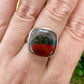 Sophisticated Size 11 African Bloodstone Ring in Sterling Silver - A Unique Symbol of Courage and Renewal for Your Jewelry Collection