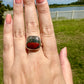 Sophisticated Size 11 African Bloodstone Ring in Sterling Silver - A Unique Symbol of Courage and Renewal for Your Jewelry Collection