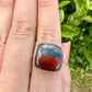 Sophisticated Size 11 African Bloodstone Ring in Sterling Silver - A Unique Symbol of Courage and Renewal for Your Jewelry Collection