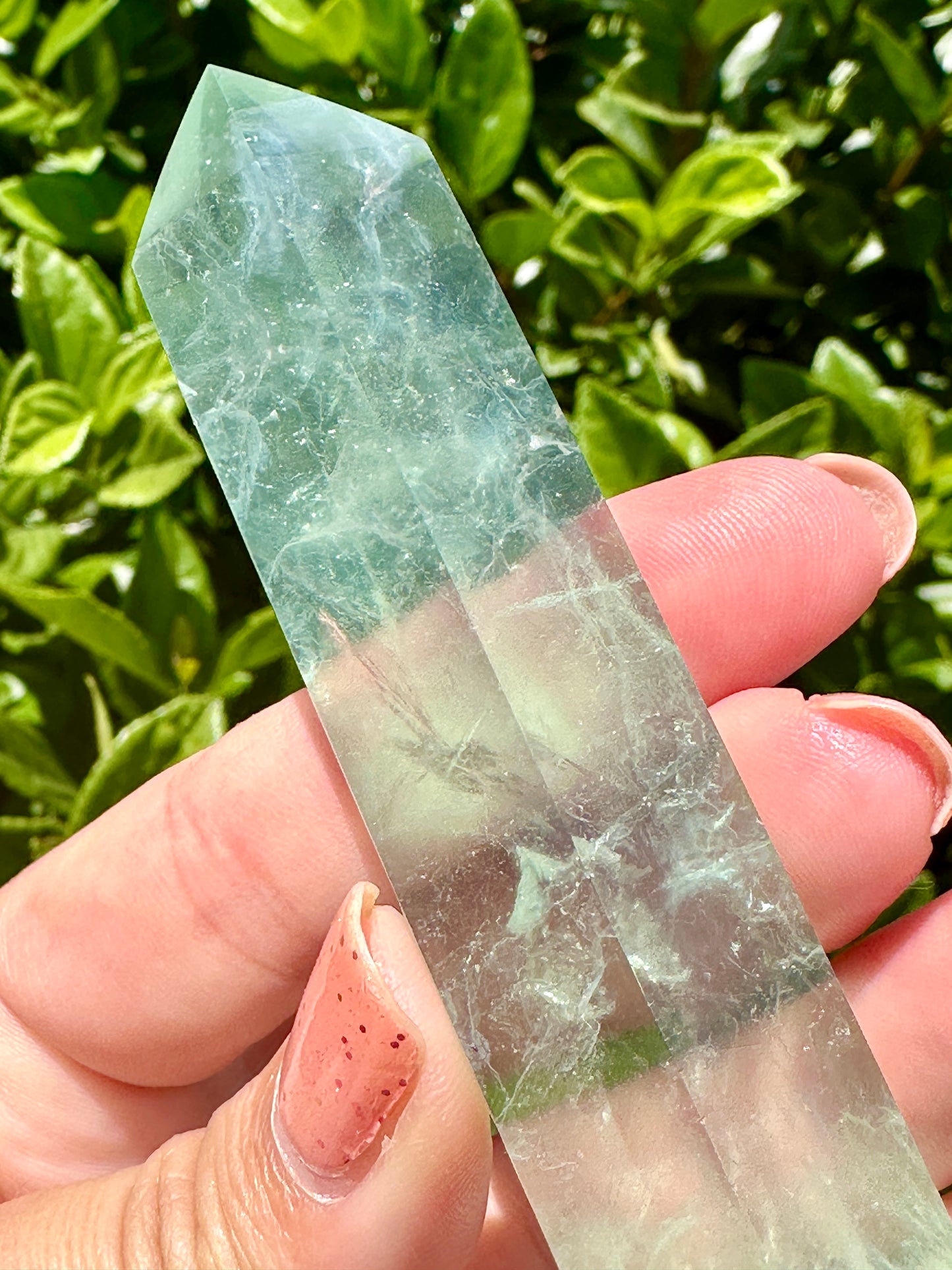 Green Fluorite Tower - Exquisite Crystal Point for Focus and Growth, Perfect for Meditation and Home Decor