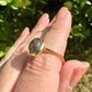 Elegant Labradorite Ring in 925 Silver with 18K Gold Vermeil, Size 8 - Striking Blue Flash, Handcrafted Gemstone Ring, Luxurious Gift