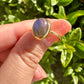 Elegant Labradorite Ring in 925 Silver with 18K Gold Vermeil, Size 8 - Striking Blue Flash, Handcrafted Gemstone Ring, Luxurious Gift