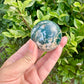Stunning Moss Agate and Carnelian Sphere 52mm - Natural Healing Stone Ball for Meditation and Home Decor, Unique Earthy Colors